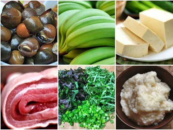 Để món ăn ốc om cuối đậu được trọn vị, nguyên liệu cần được chuẩn bị đầy đủ