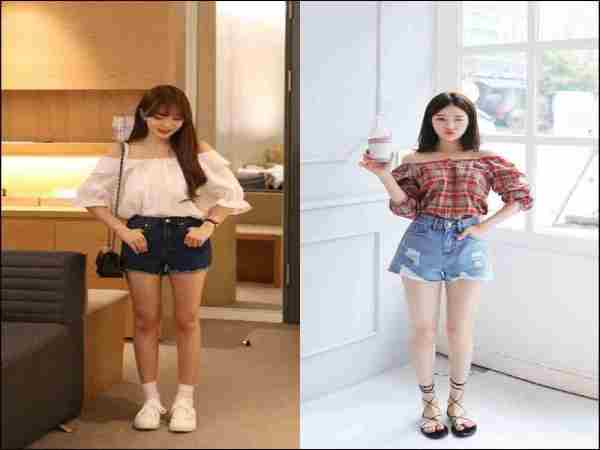 Áo trễ vai + Quần short