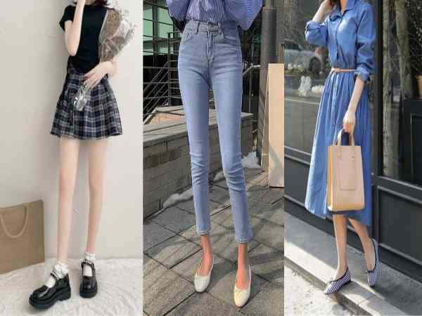 Giày búp bê kết hợp cùng quần jeans